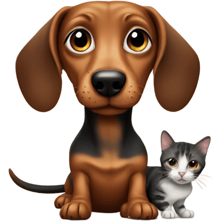 Dachshund with cat emoji