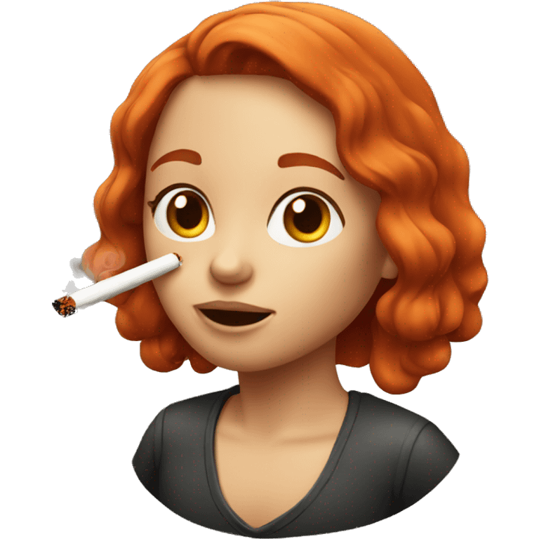 red haired girl smoking emoji