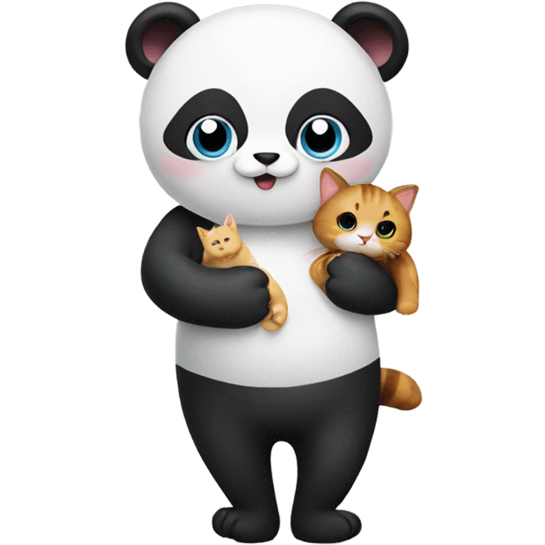 Panda Holding A Cat emoji