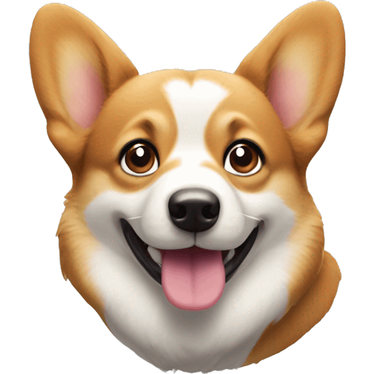 A cute corgi dog in apple's emoji style emoji