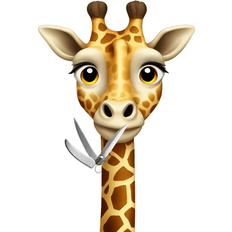 Giraffe with knife emoji