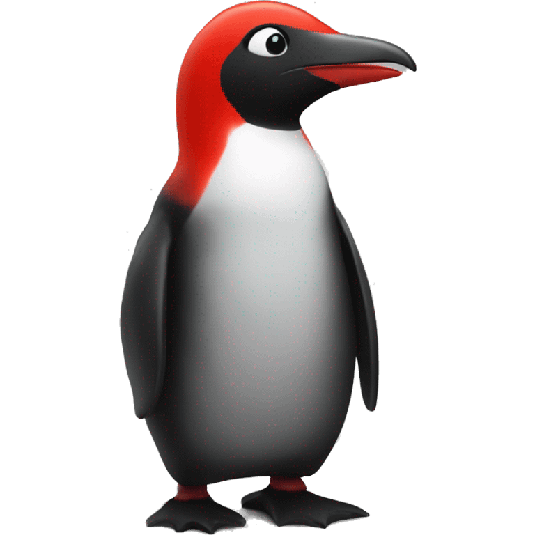 bright red instead of blackpinguin emoji