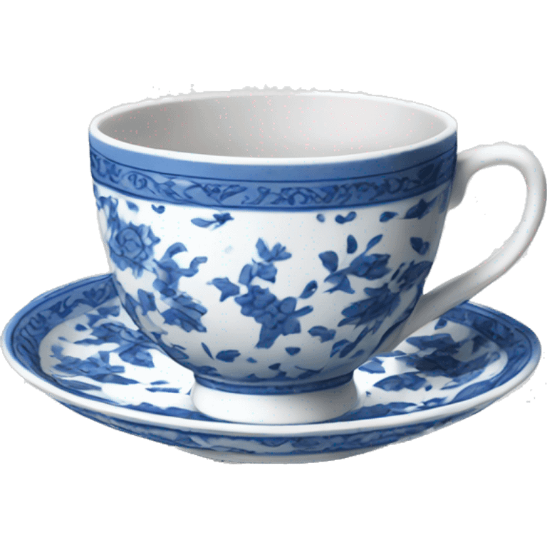 Tea blue and white china cup emoji