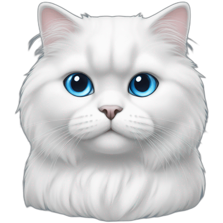 White persian cat with blue eyes emoji