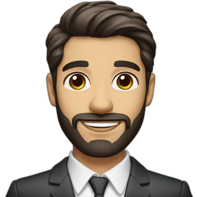 An elegant real estate agent with dark hair, big brown eyes, a well-groomed beard, and a Latino skin tone. emoji