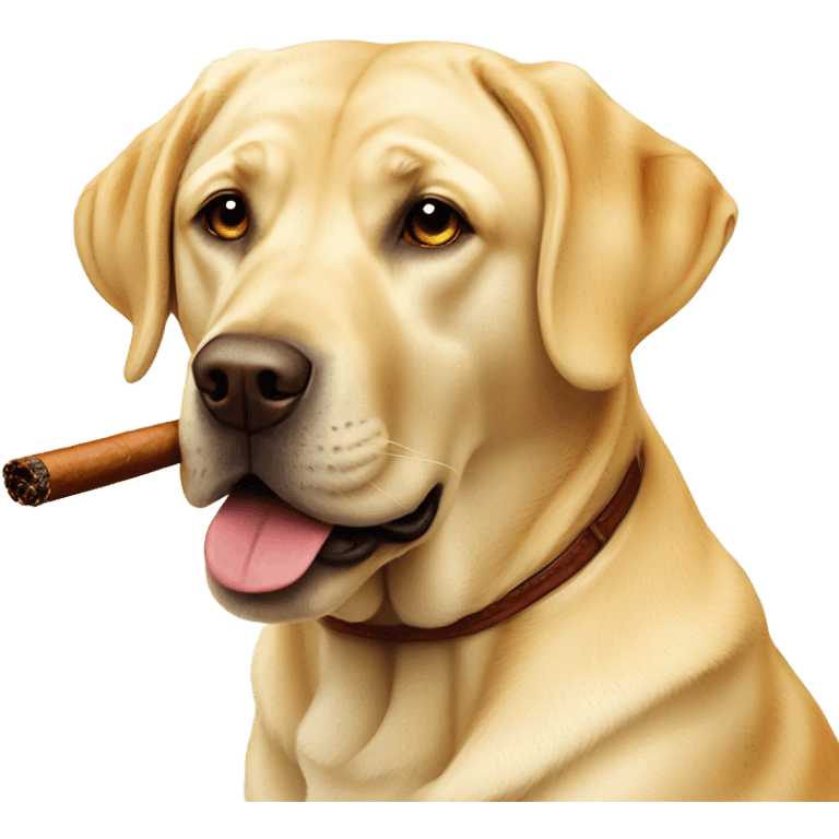 Yellow lab smoking a cigar emoji