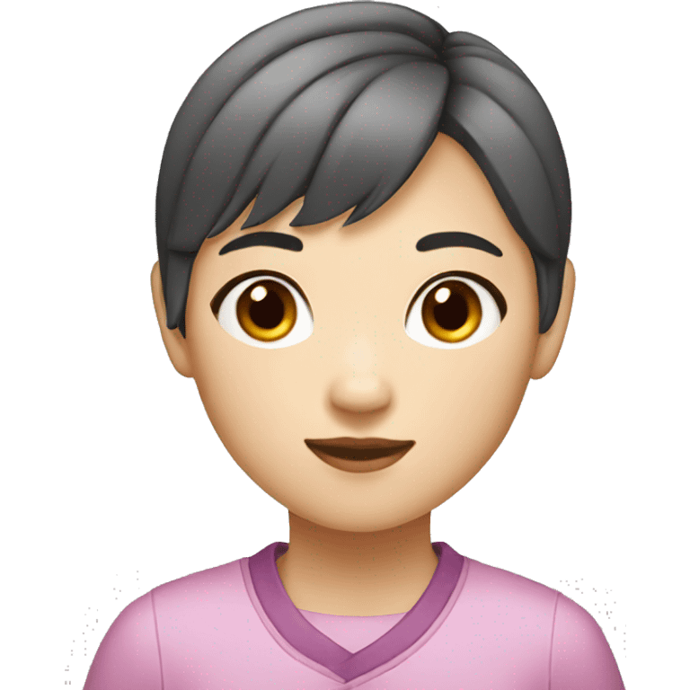 A Chinese girl with short hair, 14 years old. emoji