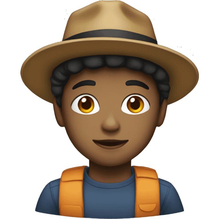 A mixed boy with a hat emoji