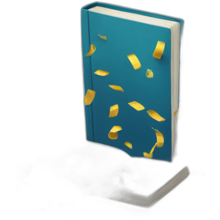 a book with confetti emoji