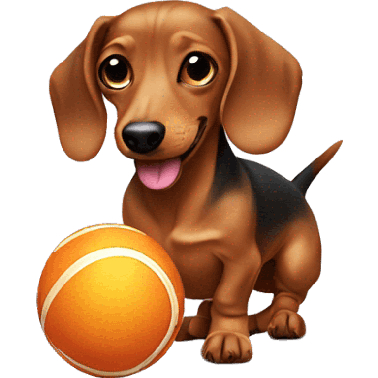 Dachshund playing with a ball emoji