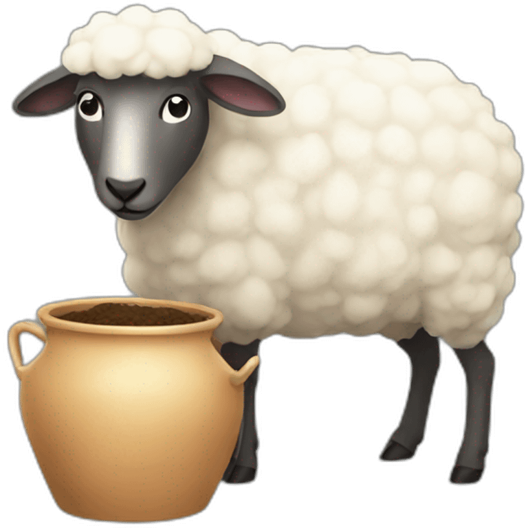 Sheep with a pot emoji