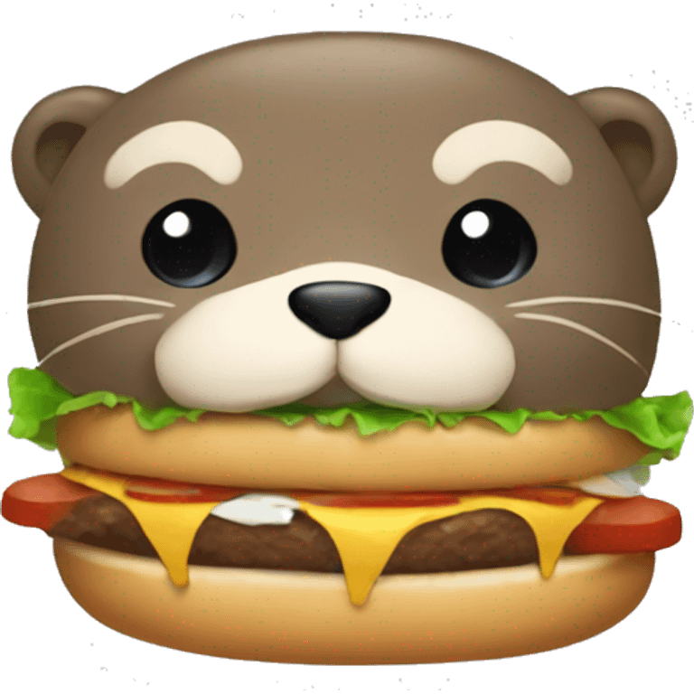 an otter eat burger emoji