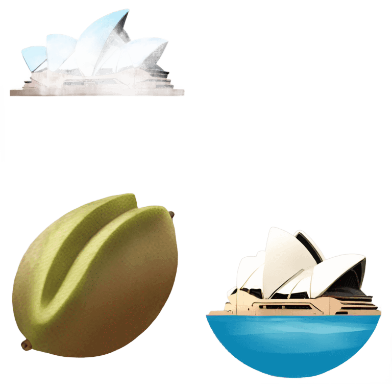 Kiwi bird, Sydney opera house, and Fiji emoji