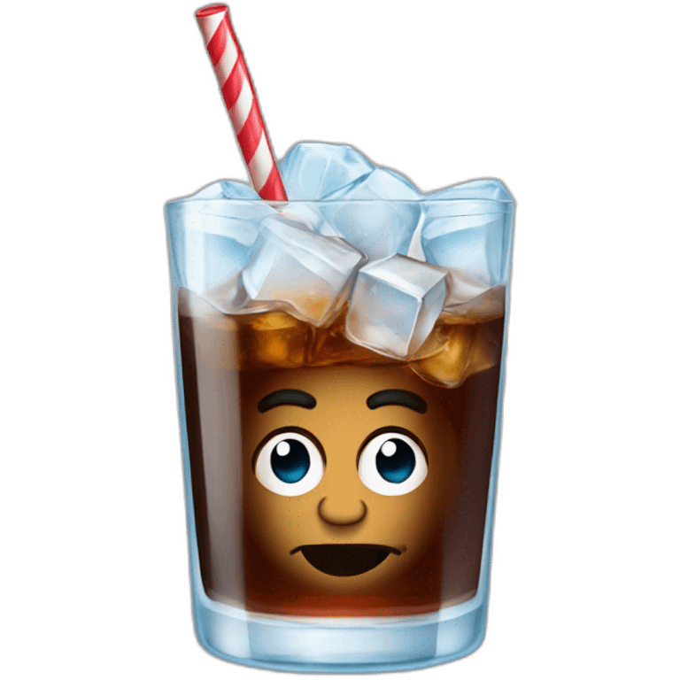 Obama in a Glass of cola with ice cubes emoji