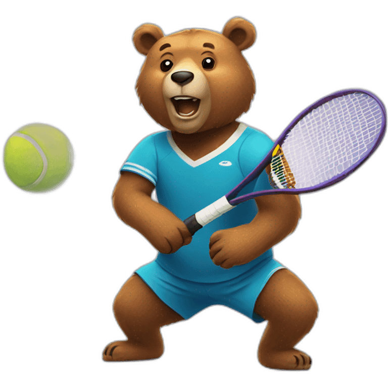 bear playing tennis emoji