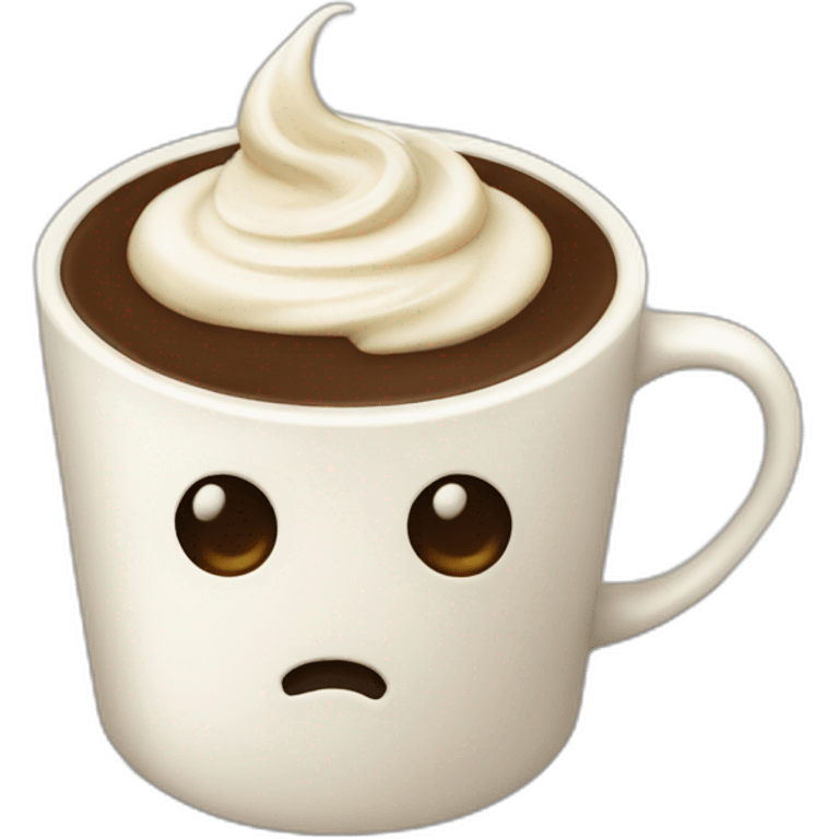 coffee with more cream than coffee, vanilla emoji