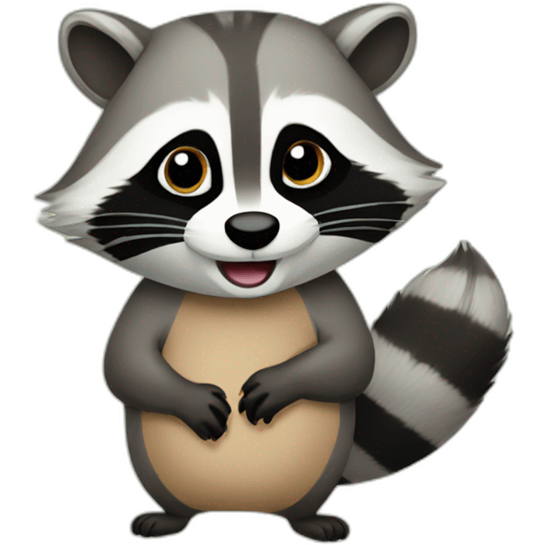 Raccoon with seeds emoji