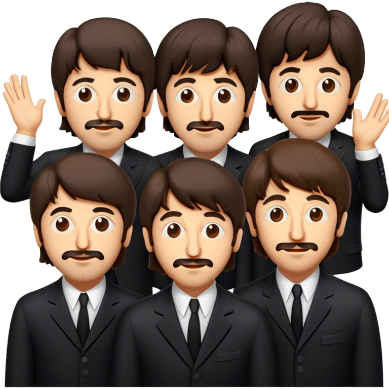 Cinematic Realistic The Beatles Pop Culture Emoji, showcasing an iconic, vibrant portrayal of the legendary band rendered with rich textures and nostalgic lighting that exude musical legacy. emoji