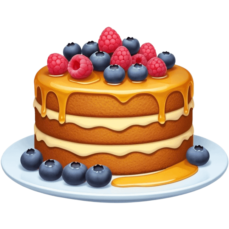 honey cake with berries emoji