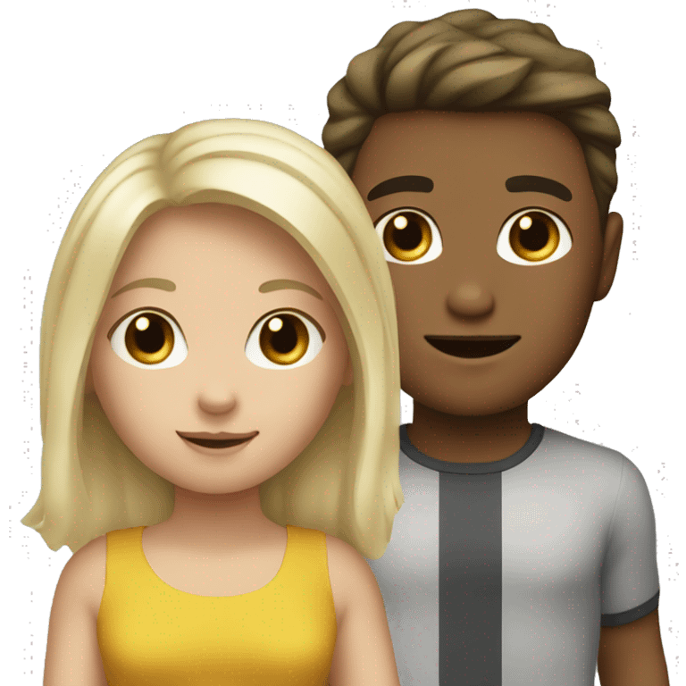 blonde boy brunette girl emoji