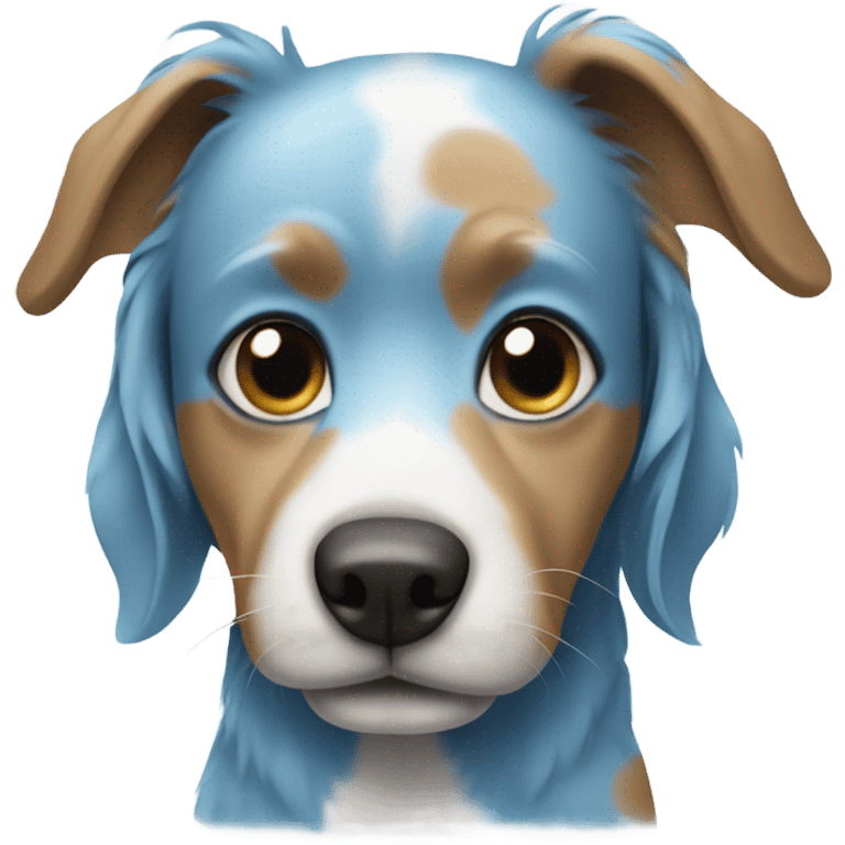 Dog with light blue skin and blue spots emoji