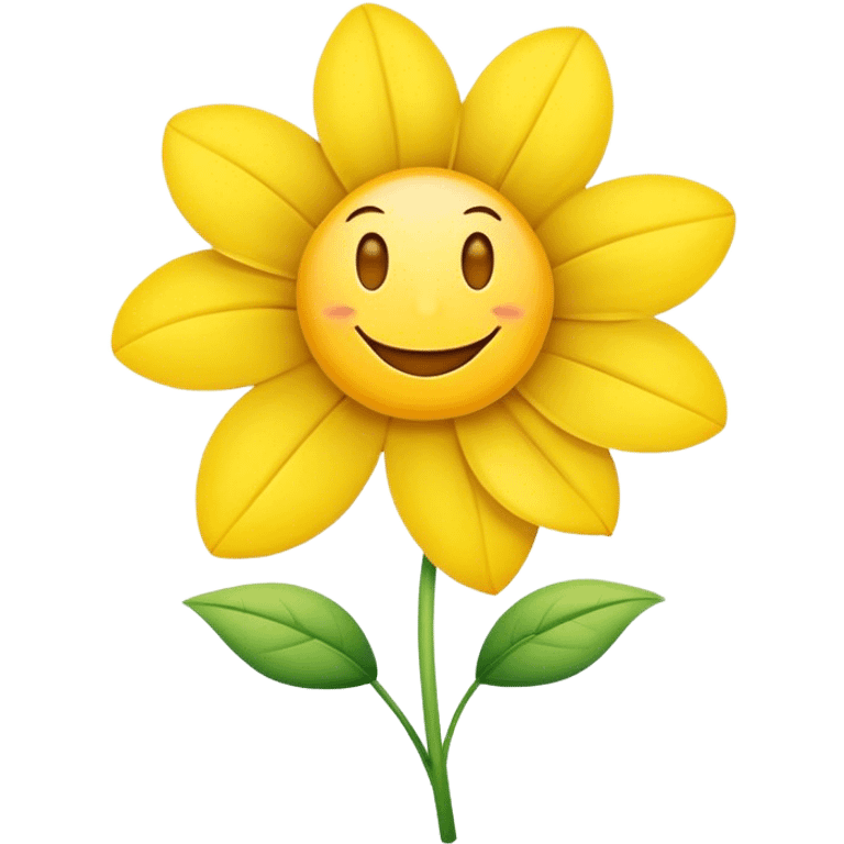 Yellow smiling flower emoji