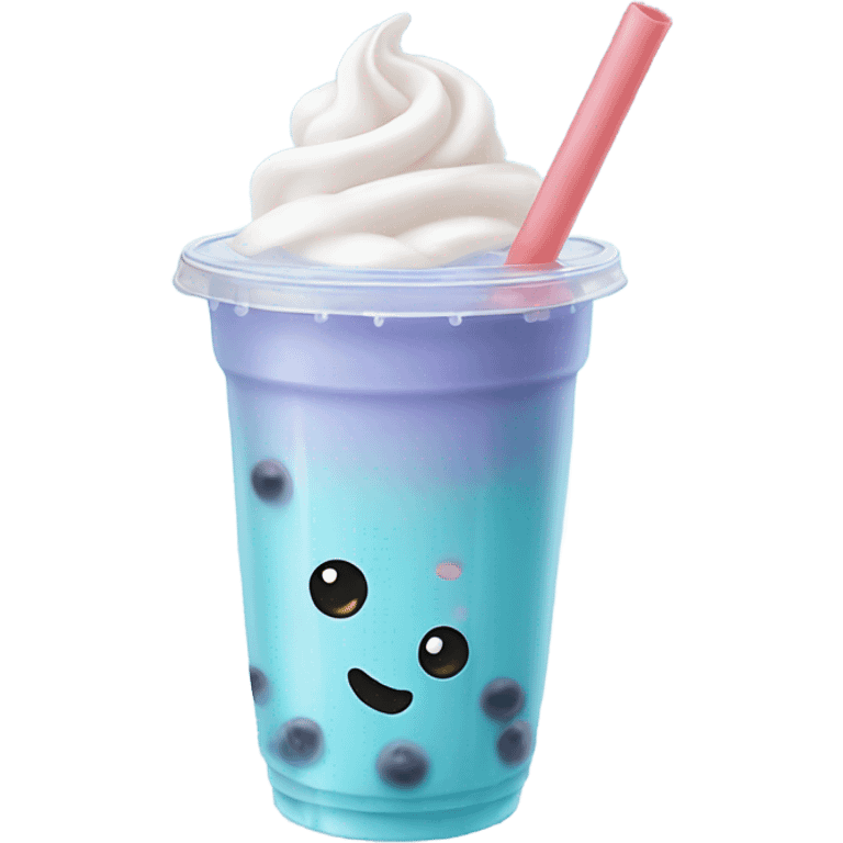 Pastel blue bubble tea emoji