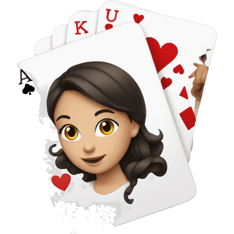 brunette girl playing cards  emoji