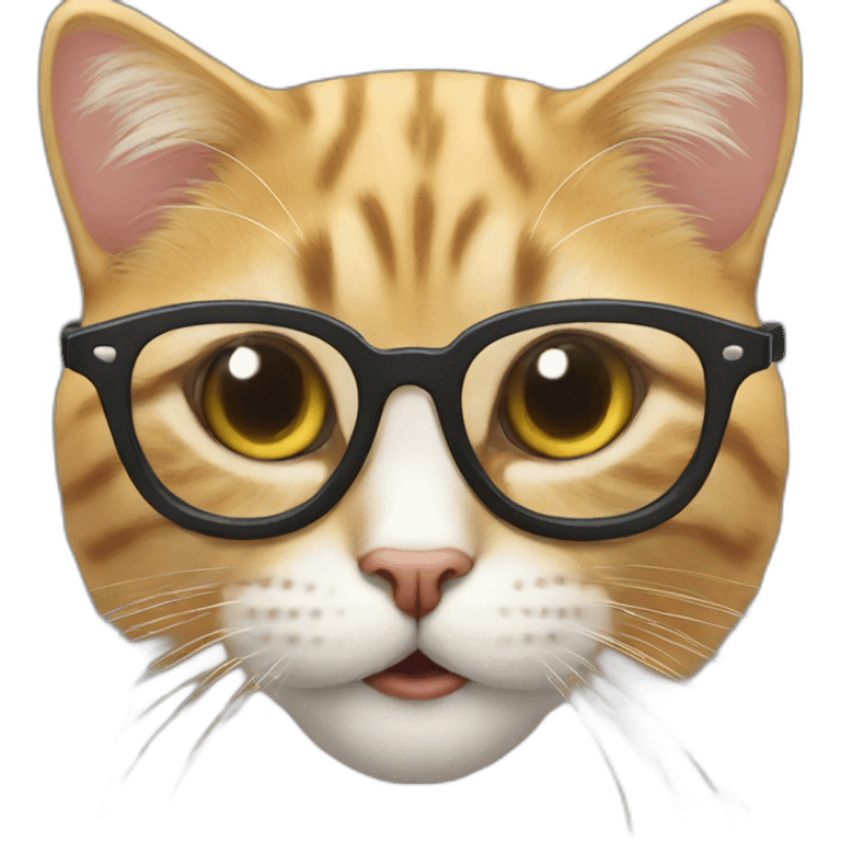 Un chat avec des lunettes emoji