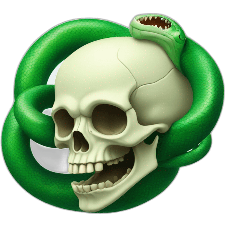 skull with open mouth green snake emoji