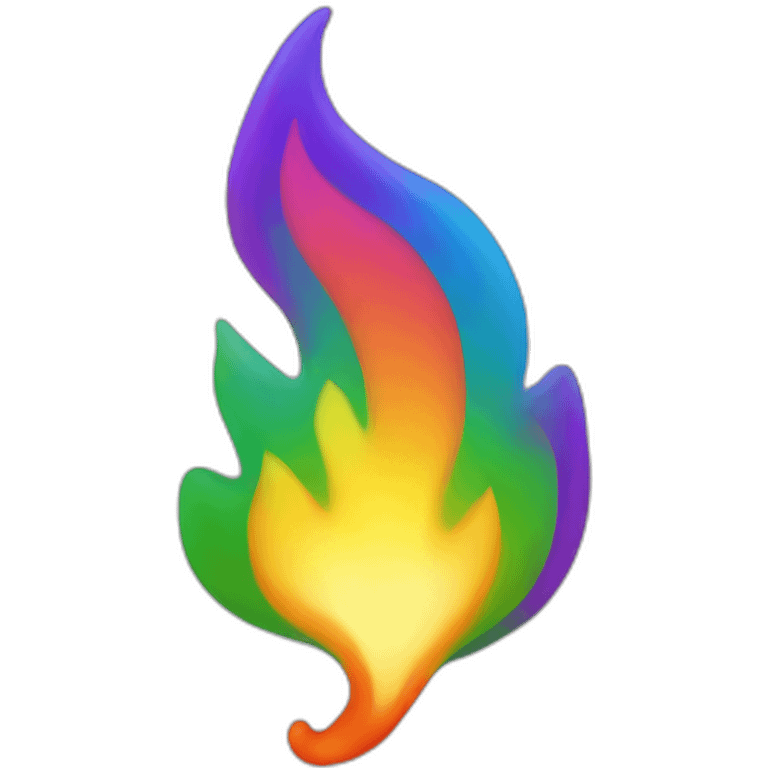 Rainbow flame emoji