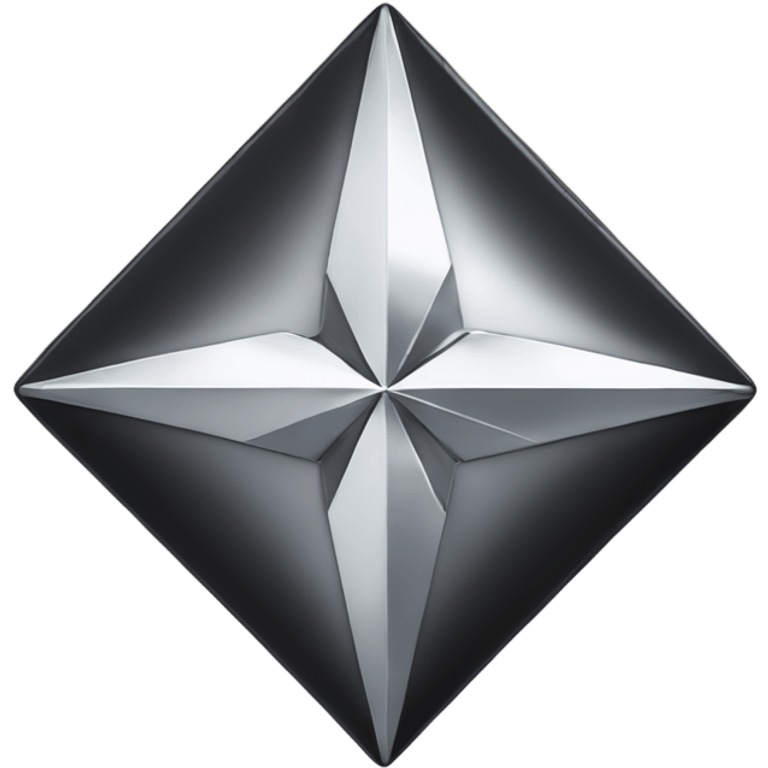 black chrome four-point star diamond emoji