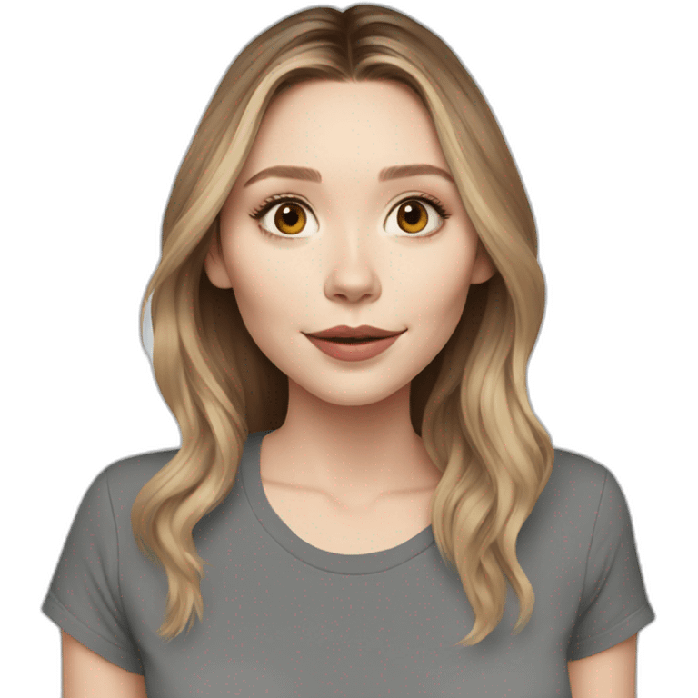 Elizabeth Olsen cartoon wearing tee emoji