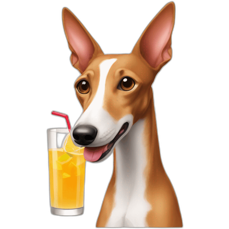 Podenco drinking cocktail emoji