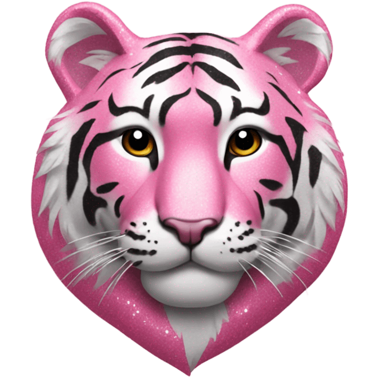 Pink tiger with glitter  emoji