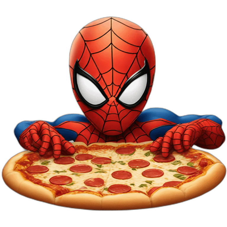 Spider man eating pizza emoji