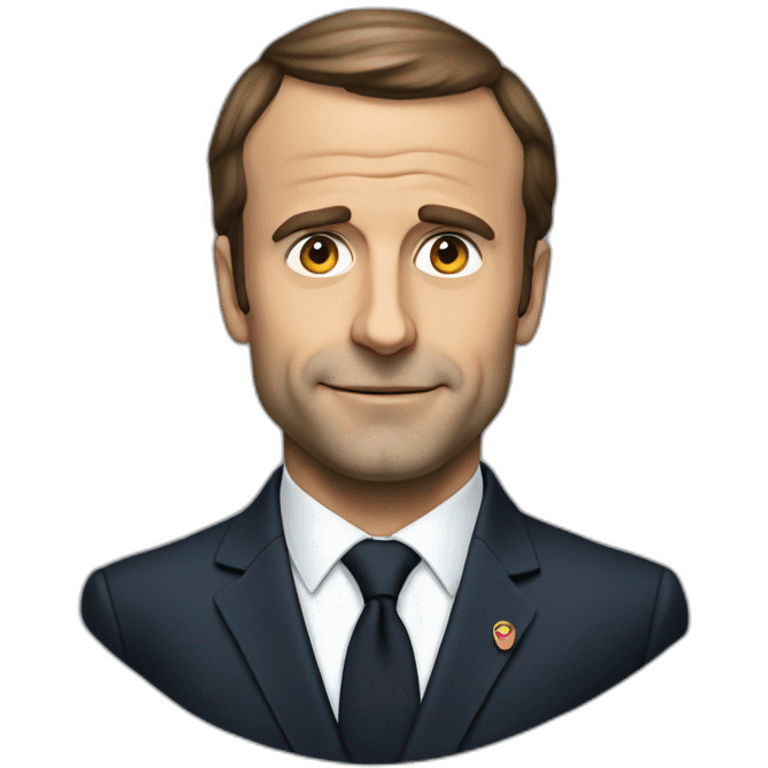 Macron avec un gros crâne emoji