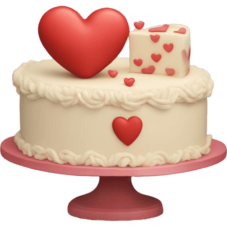 Vintage heart cake  emoji