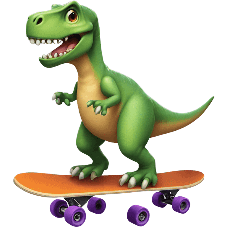 dinosour on skateboard emoji