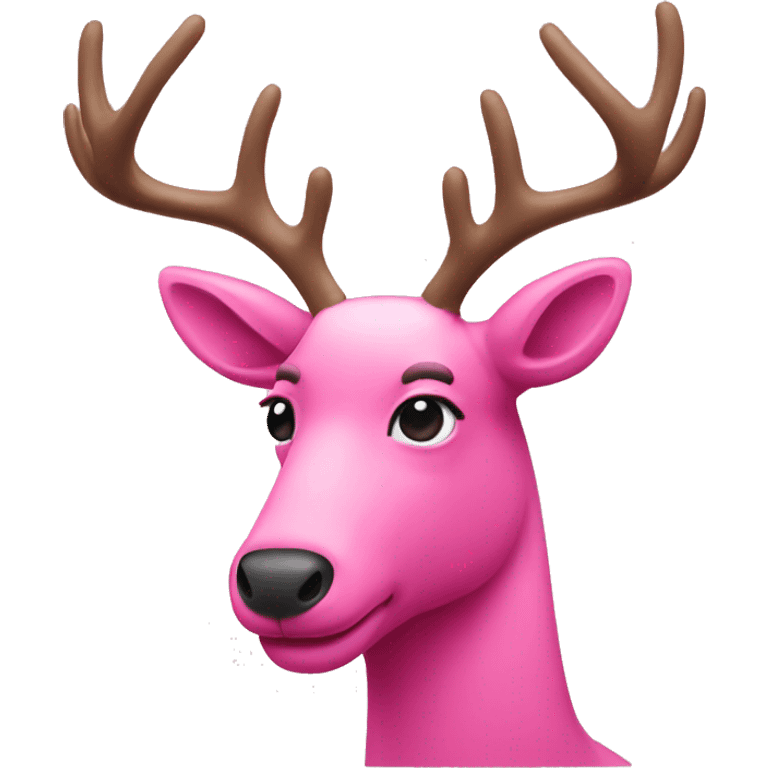 Pink reindeer emoji