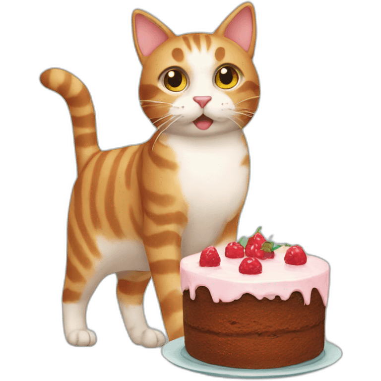 Cat and cake emoji