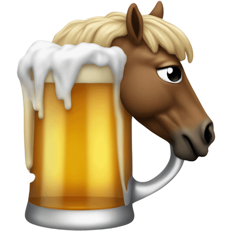 Horse drinking beer  emoji