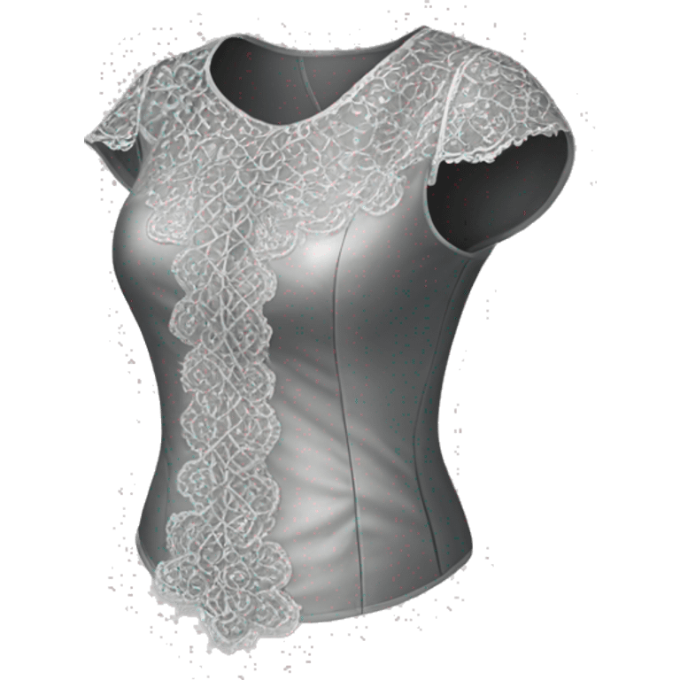 Realistic isolated side view of a silver lace blouse. emoji