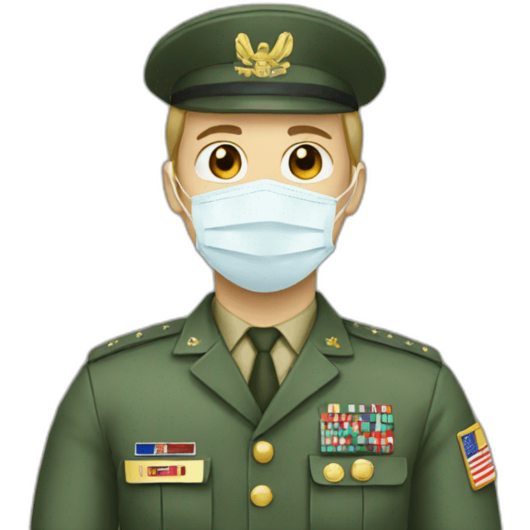 military in a Medical masks emoji