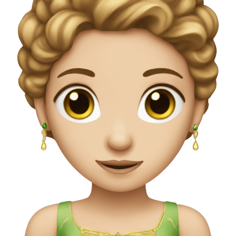 Princess with Green eyes and brown hairs emoji