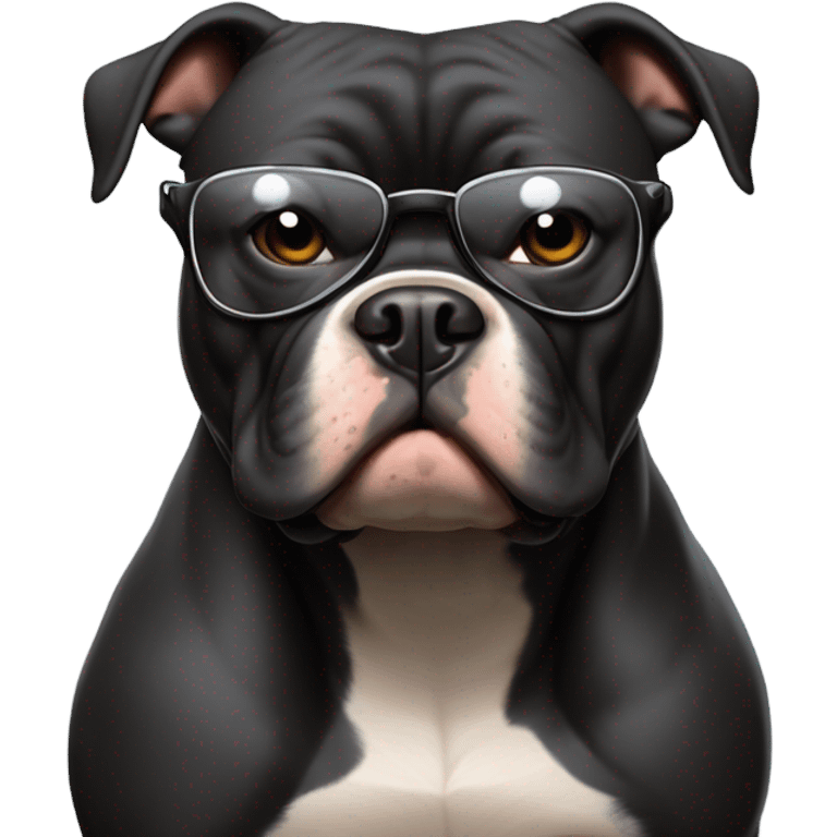 99% Black American Bully with tinted glasses emoji