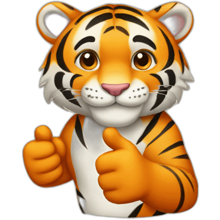 A cute tiger thumb up emoji