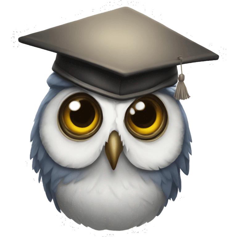 an owl in a scientific cap emoji