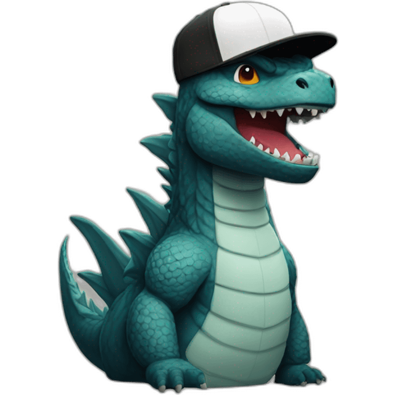 godzilla with a cap emoji