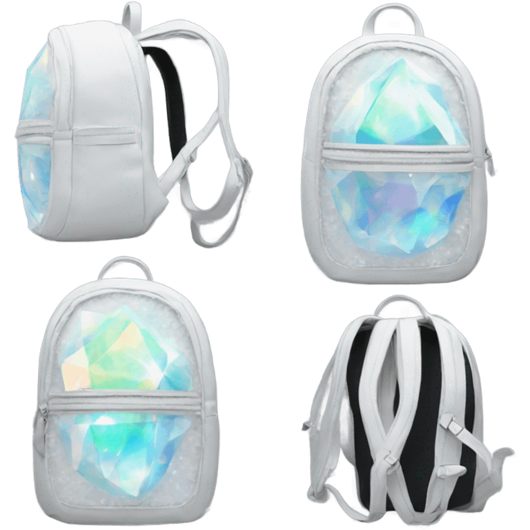 opal Crystal rhinestone backpack emoji